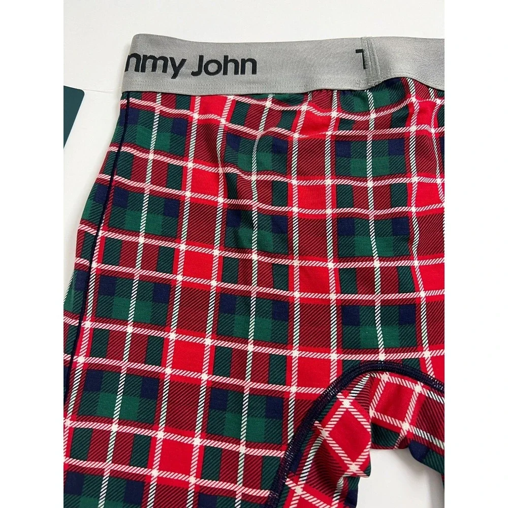 Tommy John Mens Boxer Brief Size Small Christmas Second Skin Haute Plaid Long C6